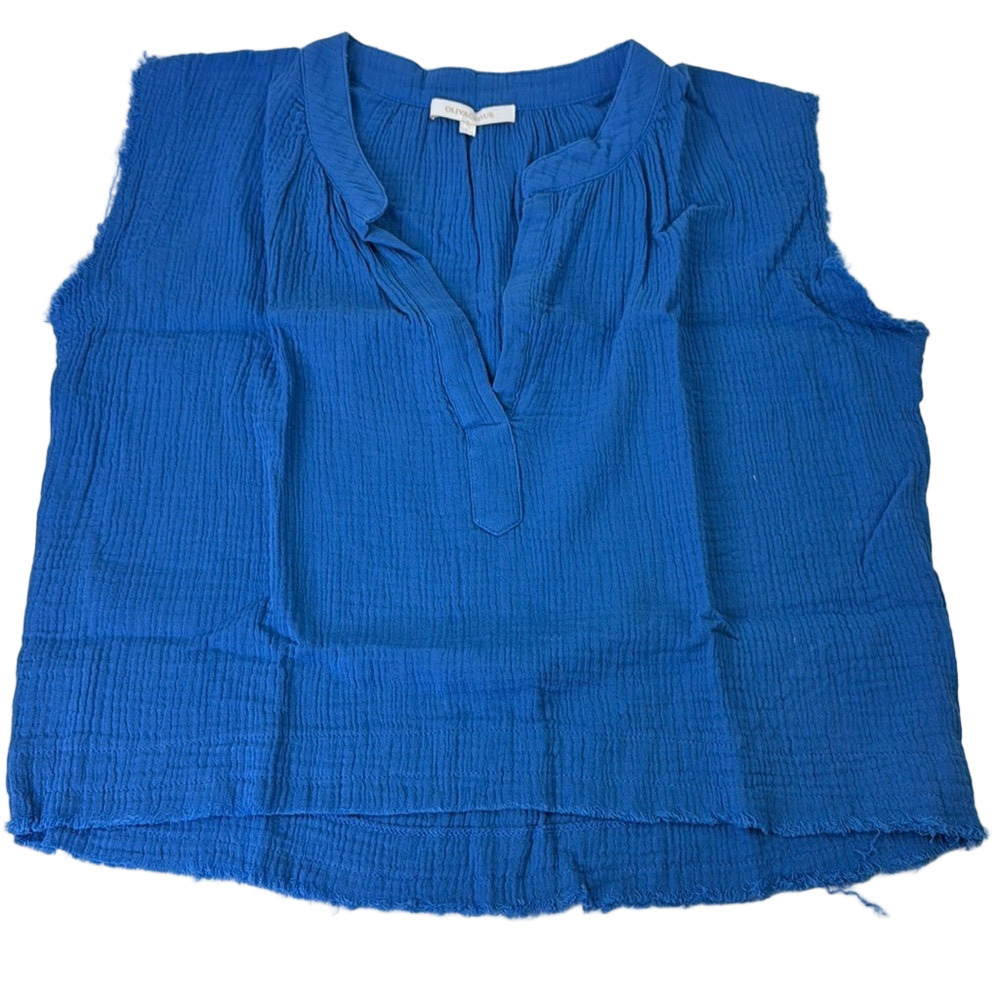 Olivaceous Royal Blue Sleeveless Tank Top